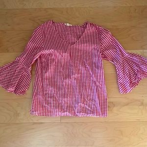 Pink Plaid Blouse